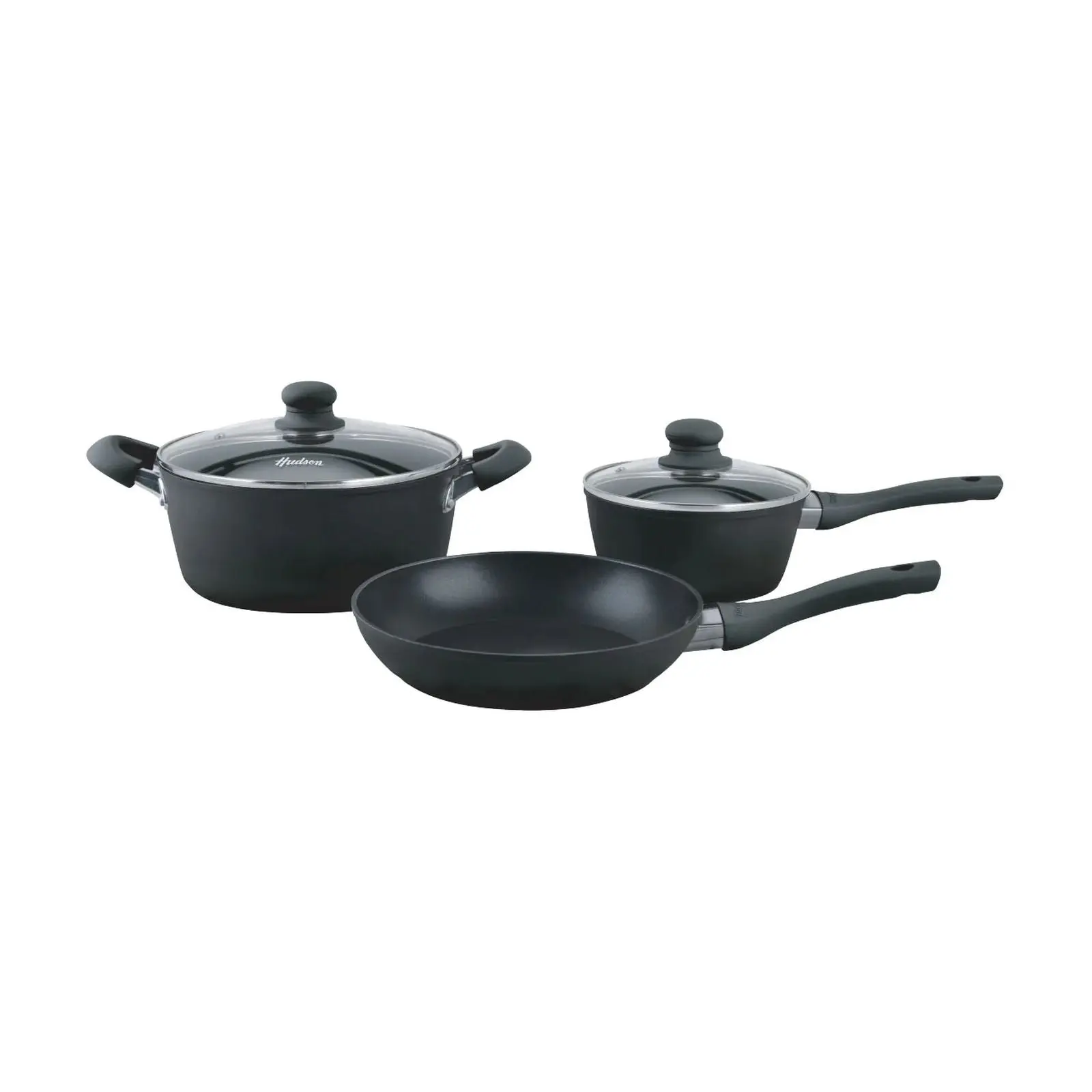 BATERIA DE COCINA HUDSON 5 PIEZAS ALUMINIO ANTIADHERENTE 09-10016N
