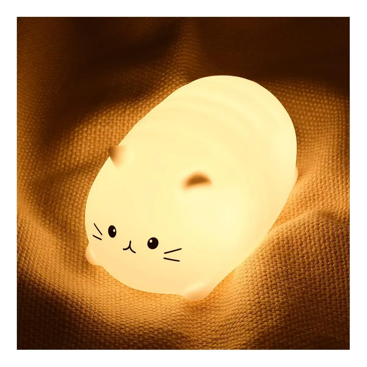 Lámpara de Noche en Forma de Gato con Luz LED Touch