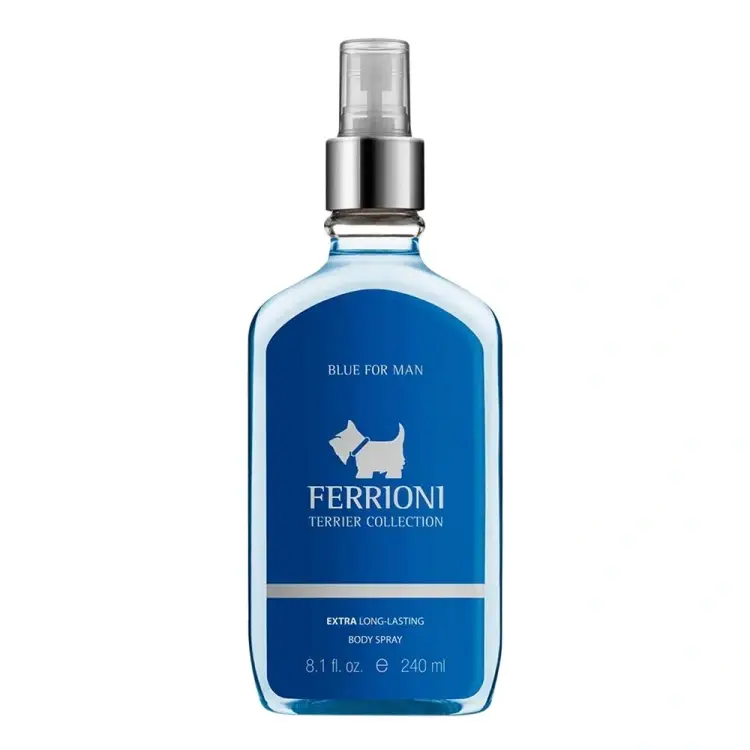 Body Mist Ferrioni Blue Terrier 240 ml Fresco y Masculino