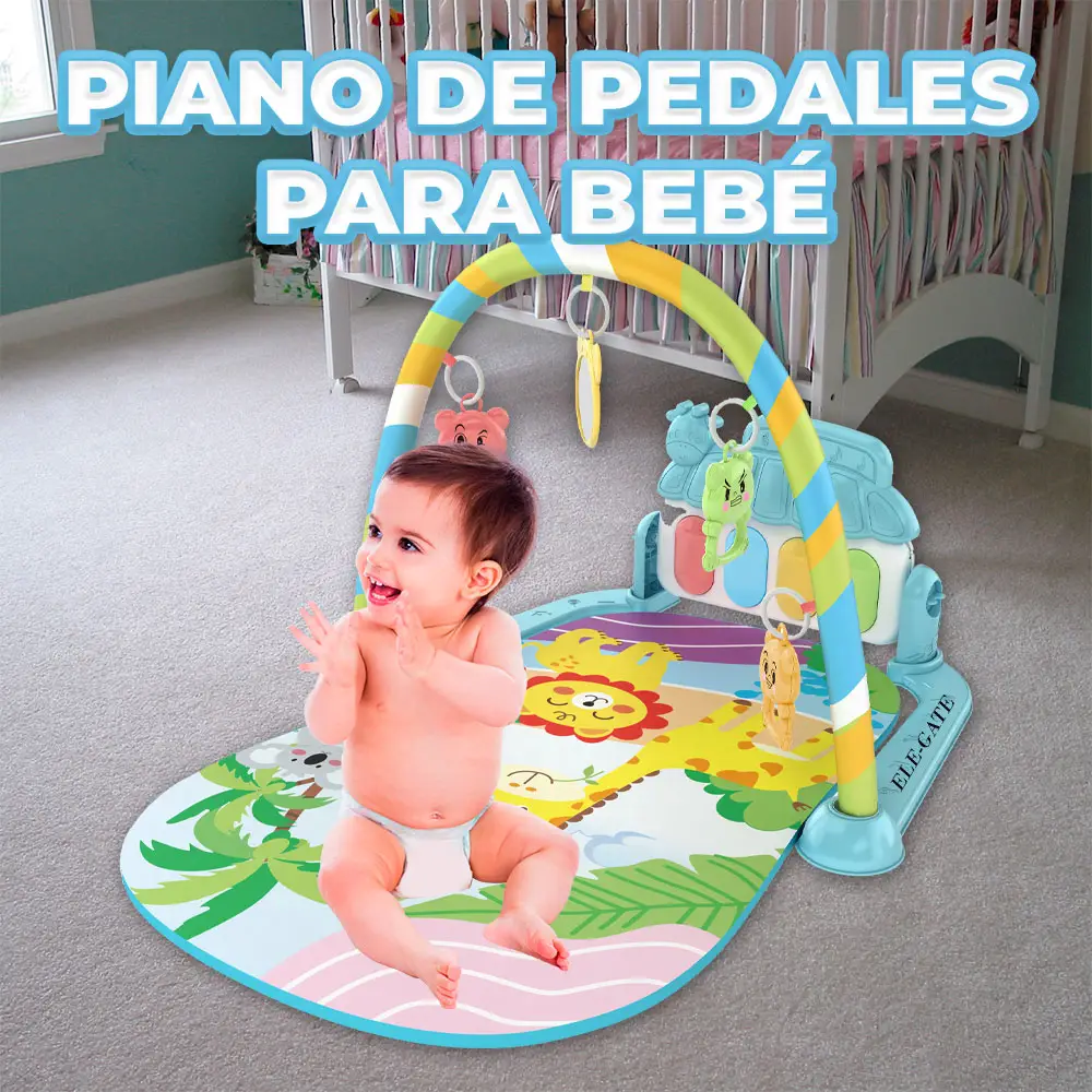 Tapete Musical Bebé Ele-Gate Gimnasio Interactivo con Piano y Juguetes