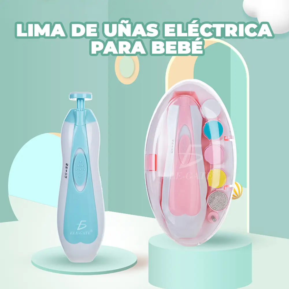 Cortaúñas Eléctrico Bebé Ele-Gate 8 en 1 Seguro y Fácil de Usar