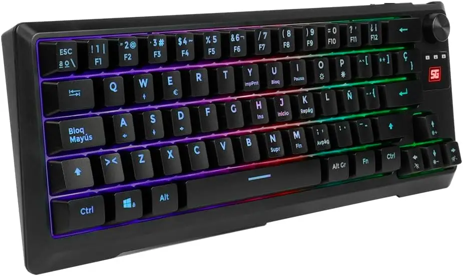 Teclado Gamer Vorago KB-506 TKL 65% RGB Dinámico Rueda Multimedia