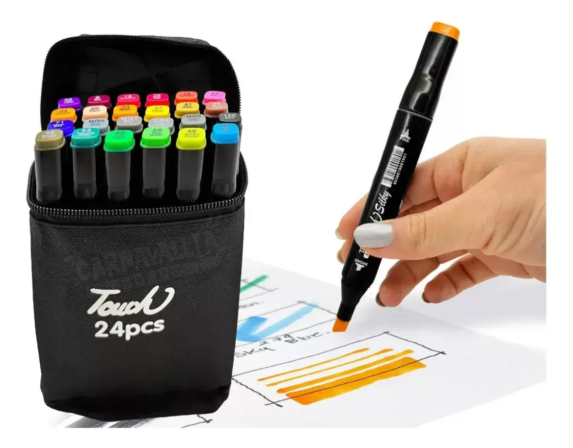 24 rotuladores de acrílico para dibujar en papel, madera, plástico