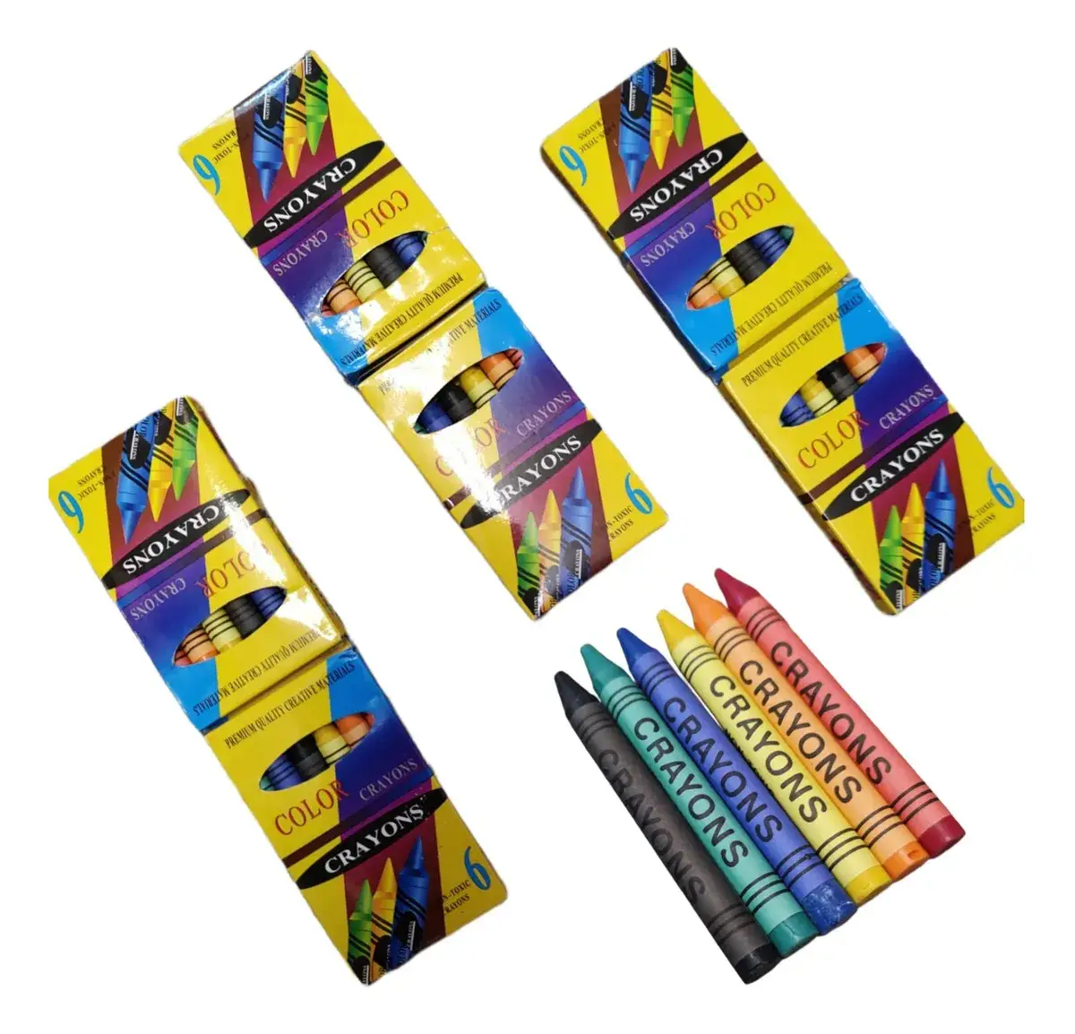 12 cajas de 6 lápices de colores cada una, un total de 72 lápices de colores, útiles escolares