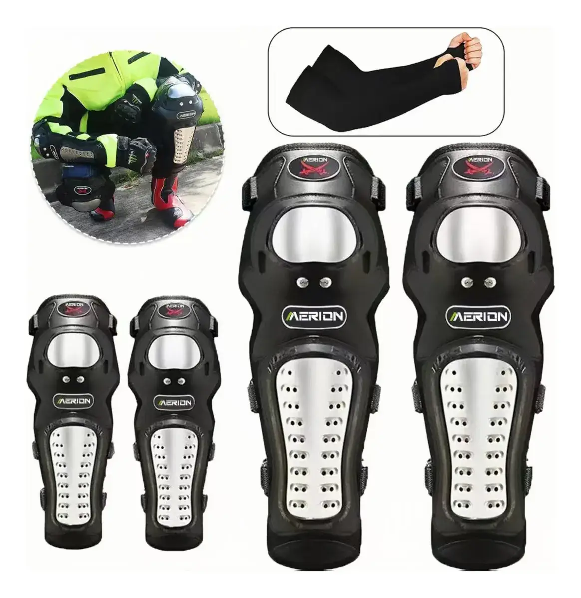 Rodilleras y Coderas para Moto con Protección Metálica de Alta Resistenci