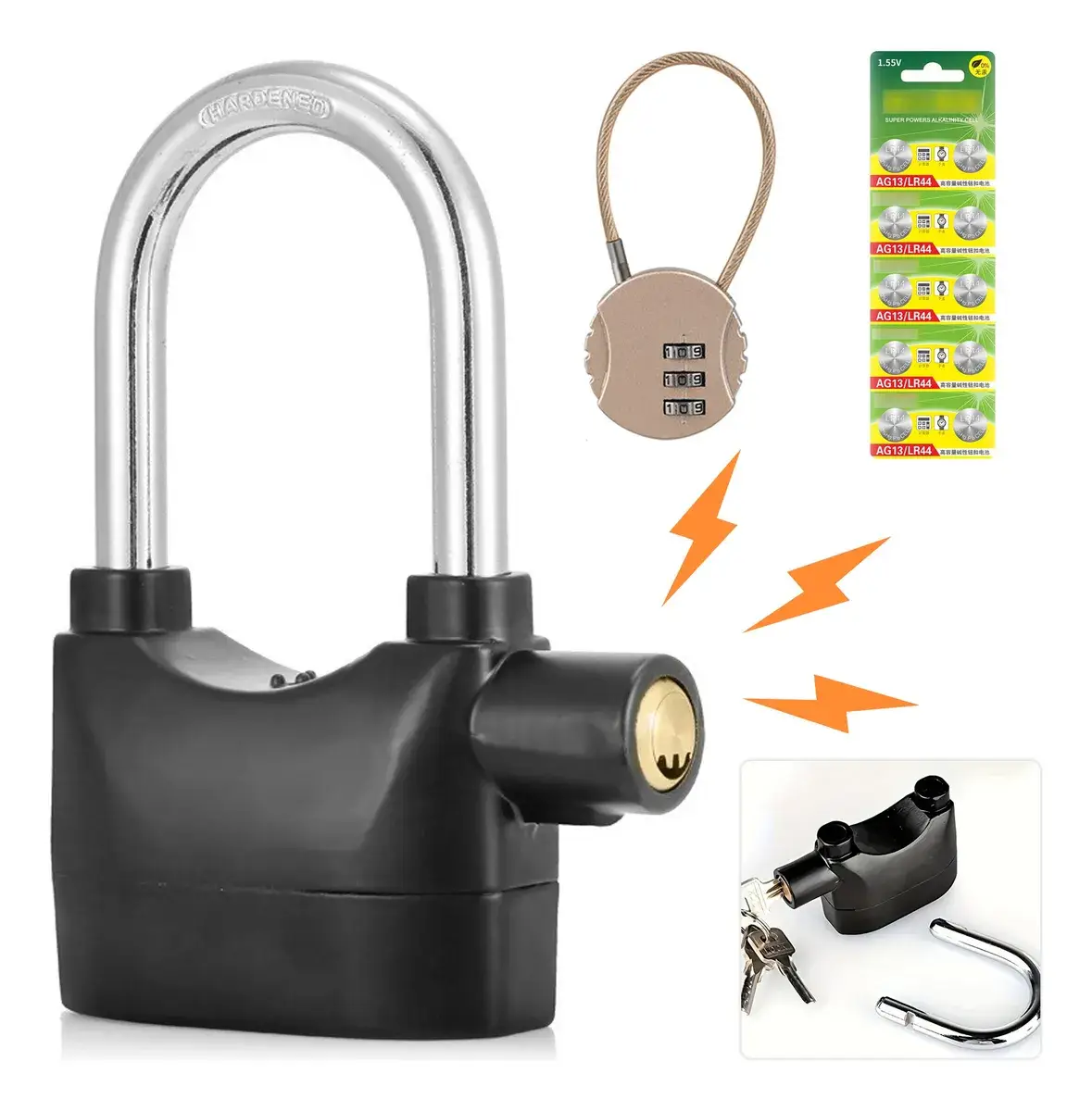 🛡️🔒 Candado Antirrobo con Alarma para Moto, Bici o Casa – Alta Seguridad 🔑🚨