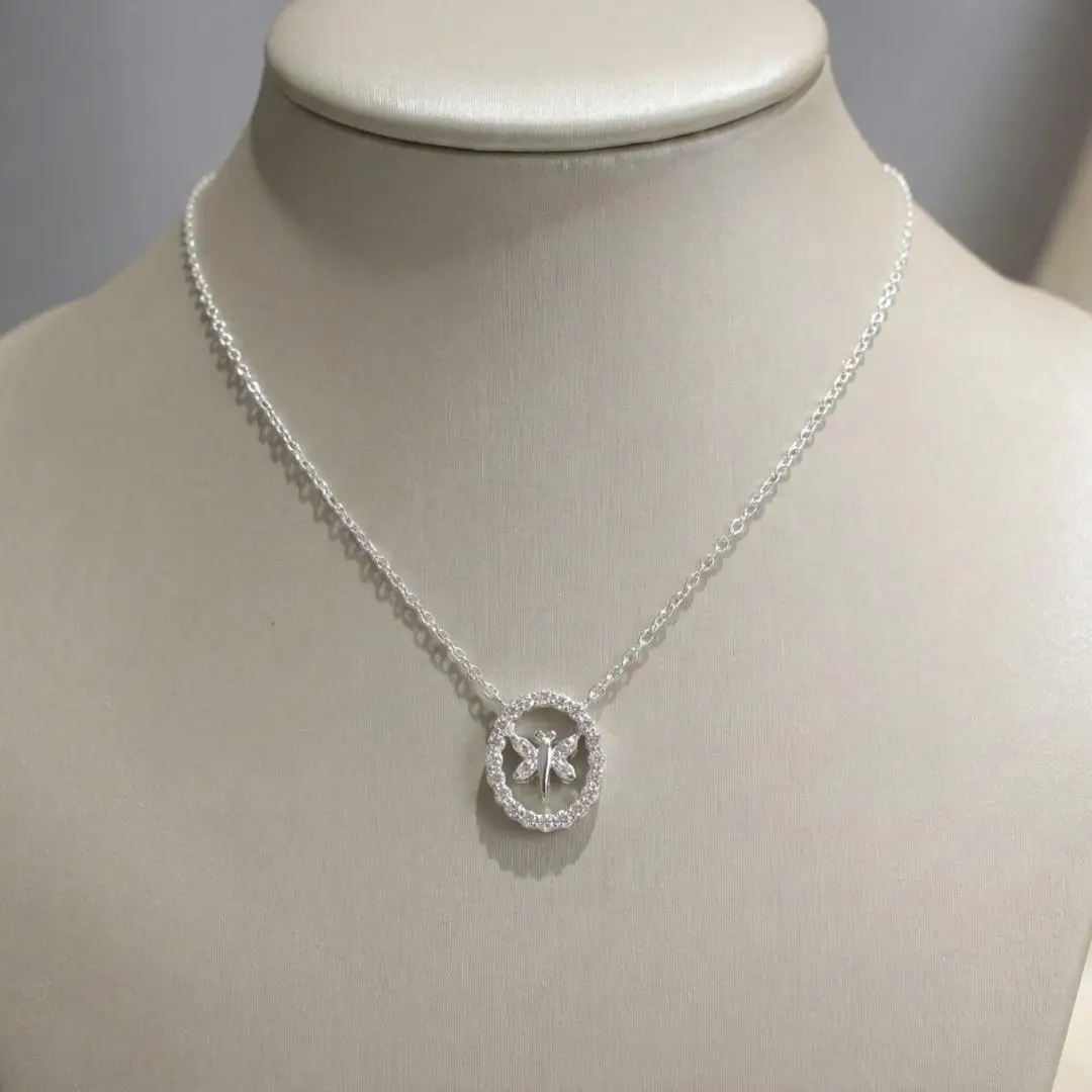 Gargantilla de Plata .925 con Libélula y Micro Zirconias – Regalo Elegante para San Valentín